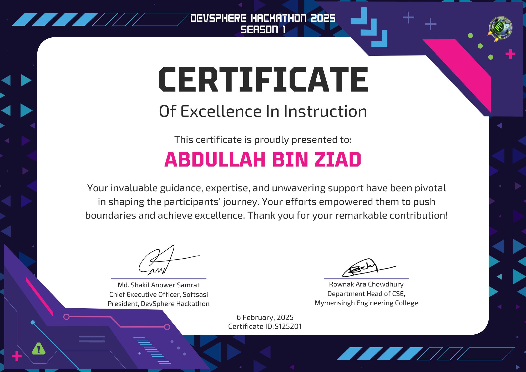 Verified Certificate S125201